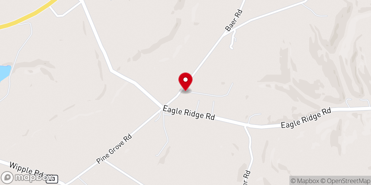 Map showing location of Pine Grove Church