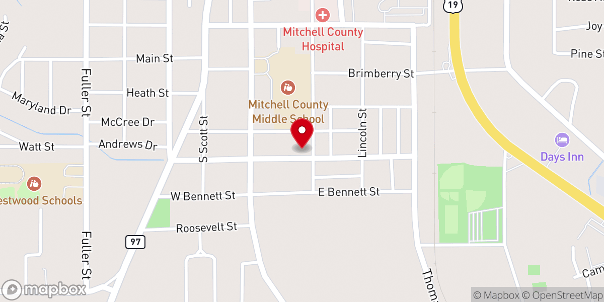 Map showing location of Destiny Center Church of God