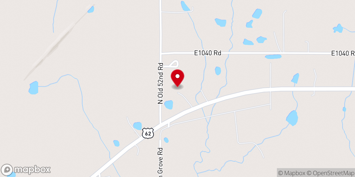 Map showing location of Paden Free Will Baptist Church