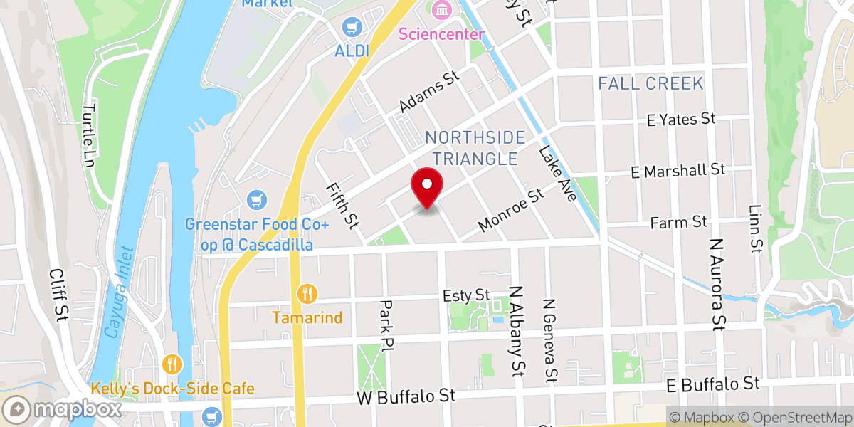 Map showing location of Ithaca Friends Meeting
