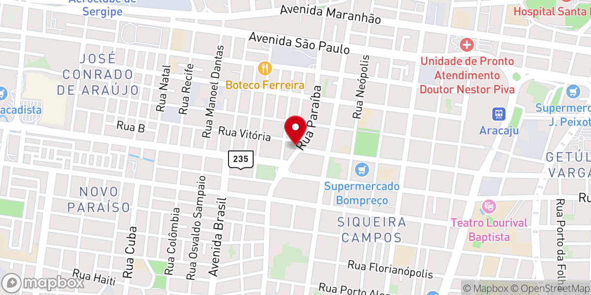 Map showing location of Igreja Batista Memorial