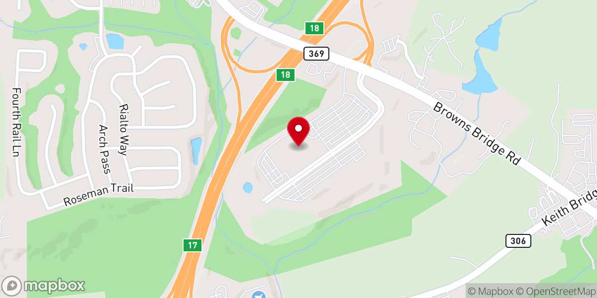 Map showing location of Browns Bridge Church
