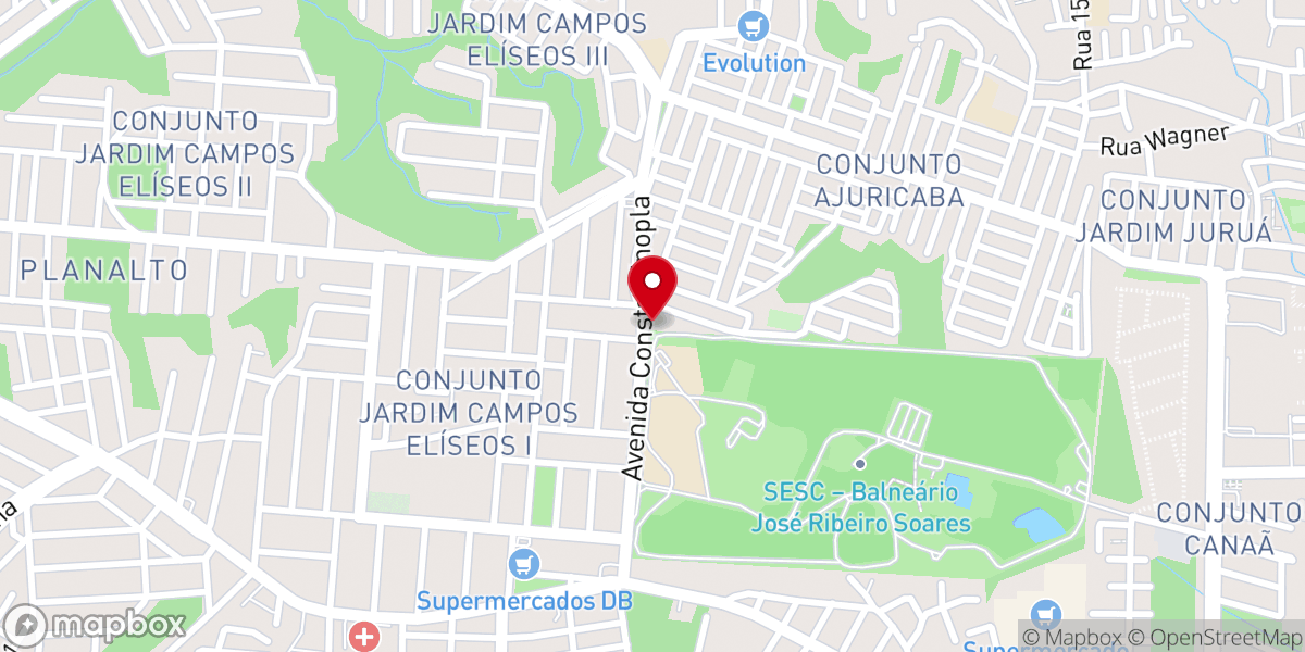 Map showing location of Paroquia Santa Cruz