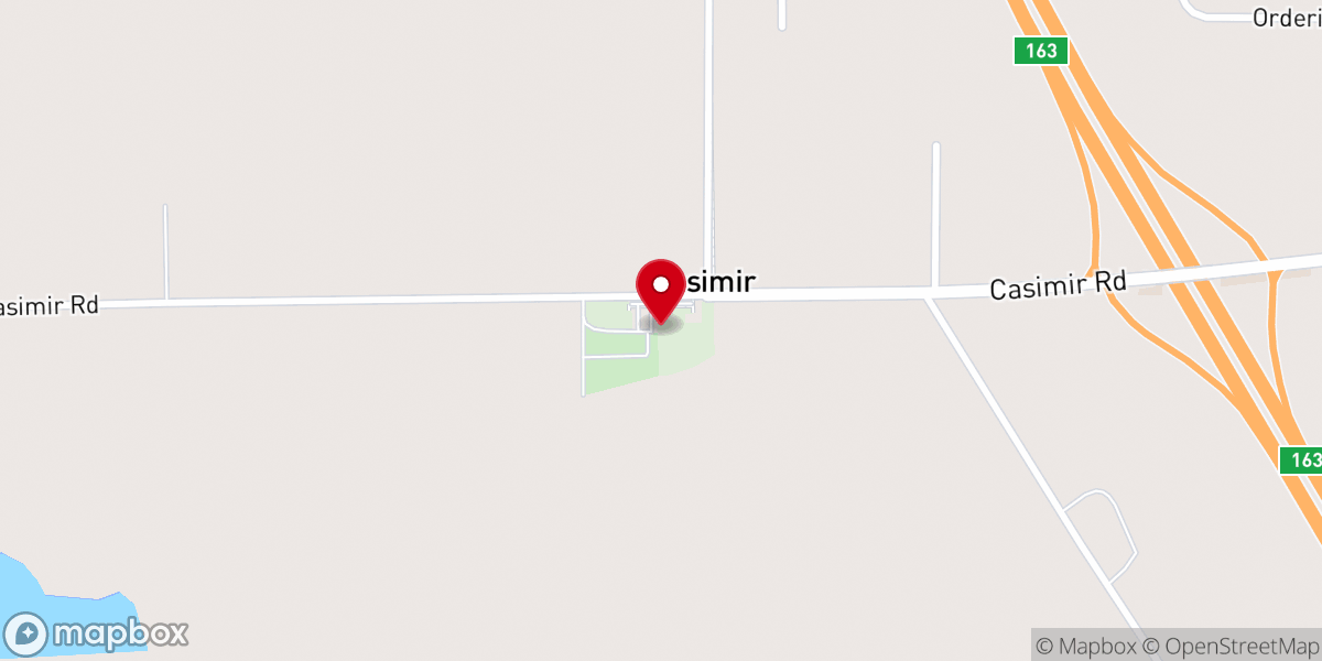Map showing location of St Casimir Catholic Church