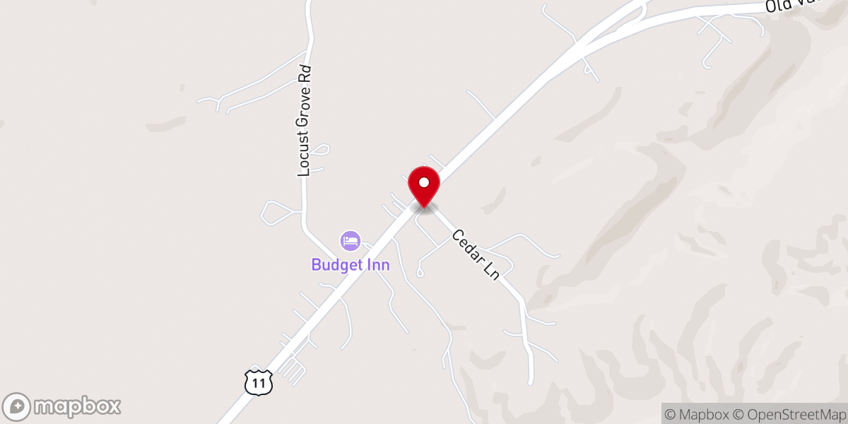 Map showing location of Liberty Baptist Church