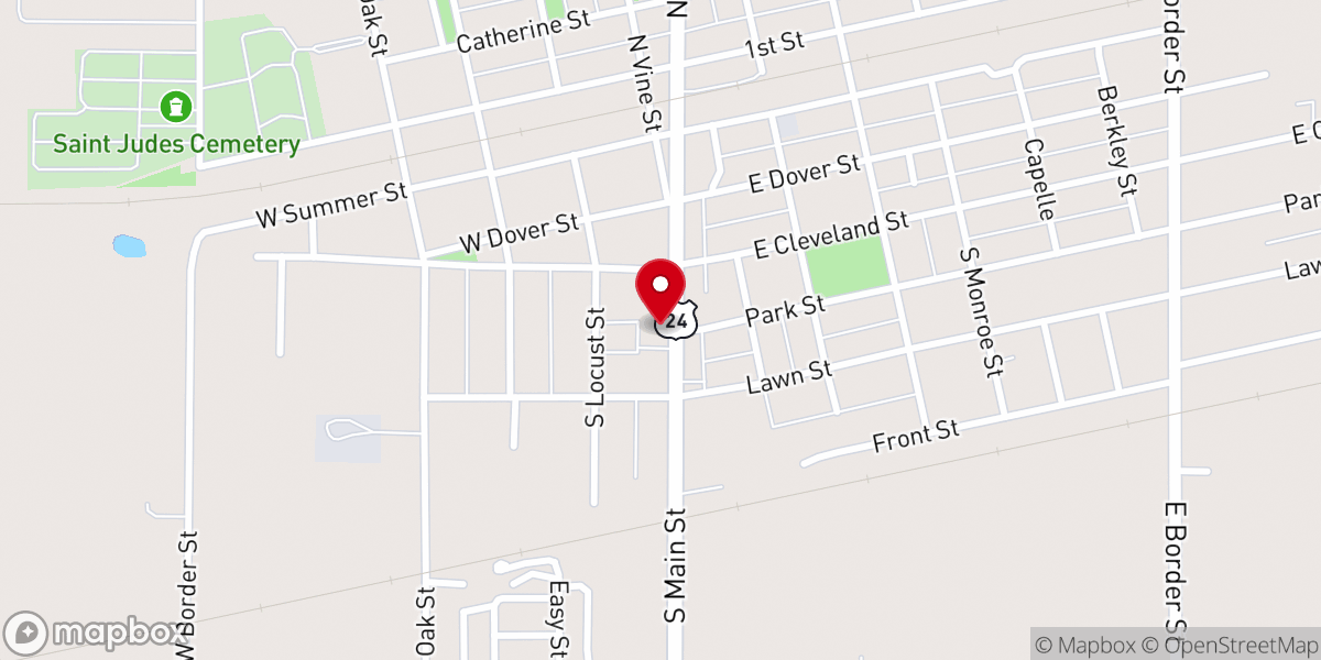 Map showing location of Holy Rosary Catholic Church
