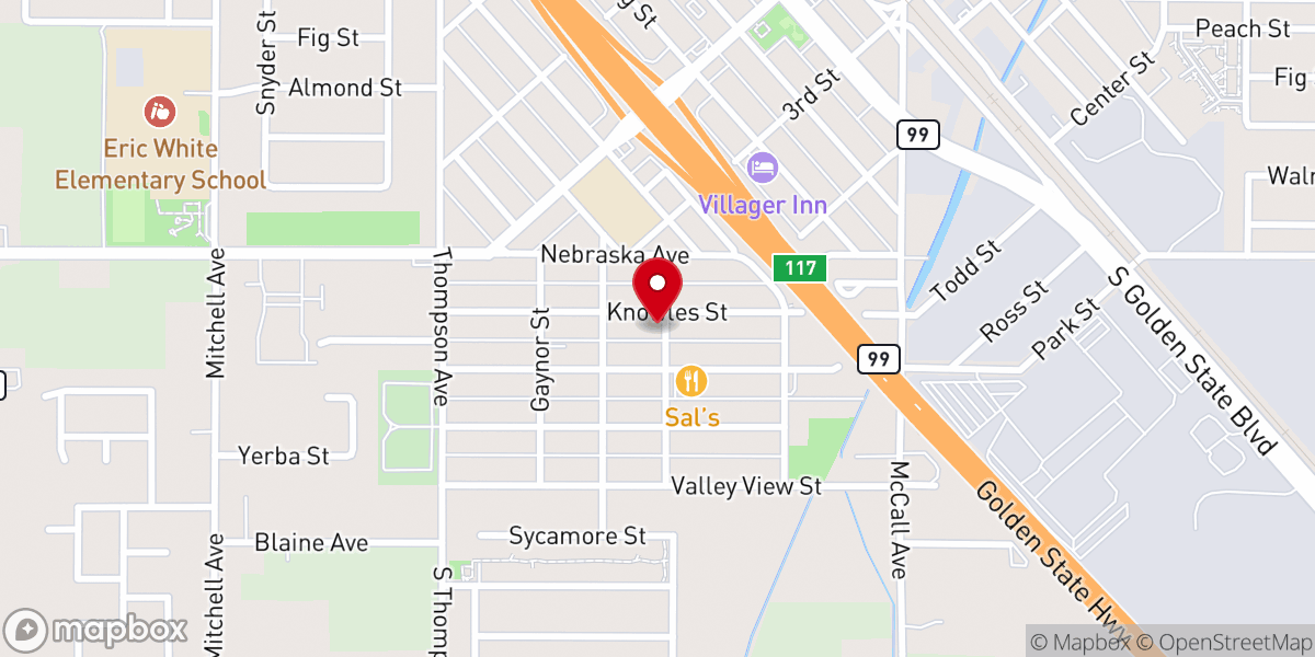 Map showing location of Selma Apostolic Assembly Church