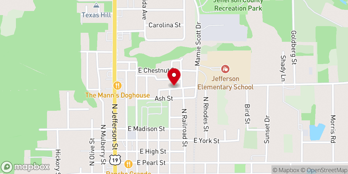 Map showing location of Greater Fellowship Baptist Church