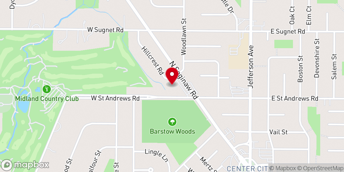 Map showing location of St. John's Episcopal Church