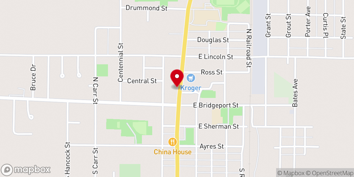 Map showing location of United Methodist Church