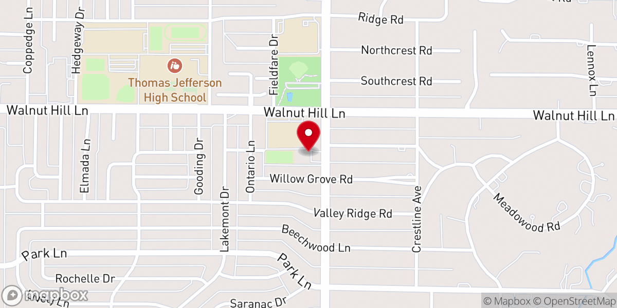 Map showing location of St. Monica Catholic Church