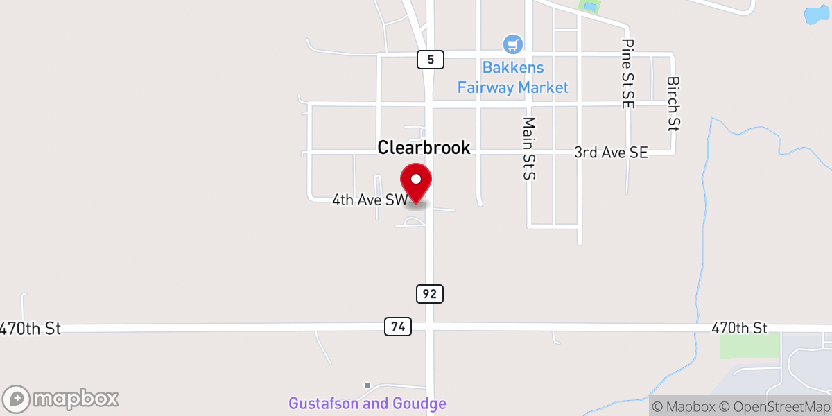 Map showing location of Elim Lutheran Brethren Church