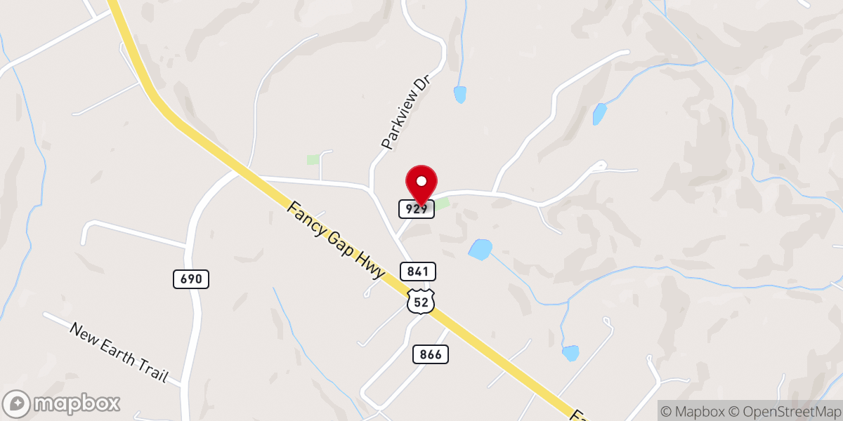 Map showing location of Cana Baptist Church