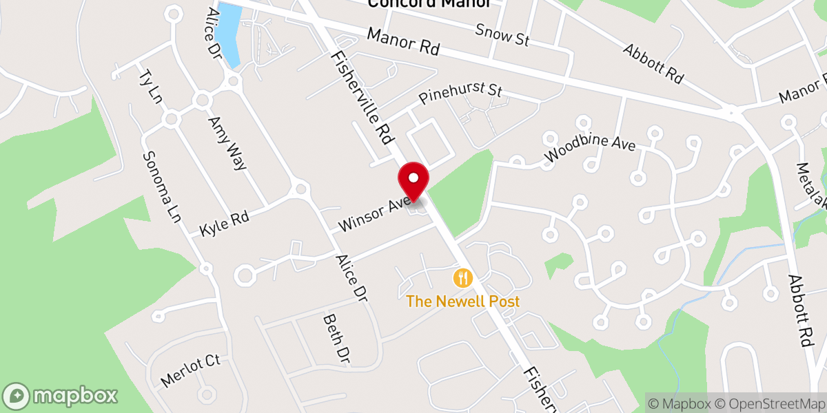 Map showing location of Concord Church of Christ
