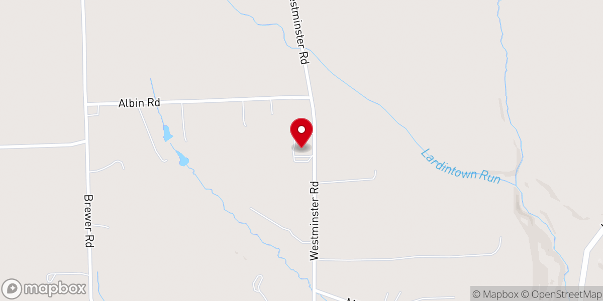 Map showing location of Westminster United Presbyterian Church