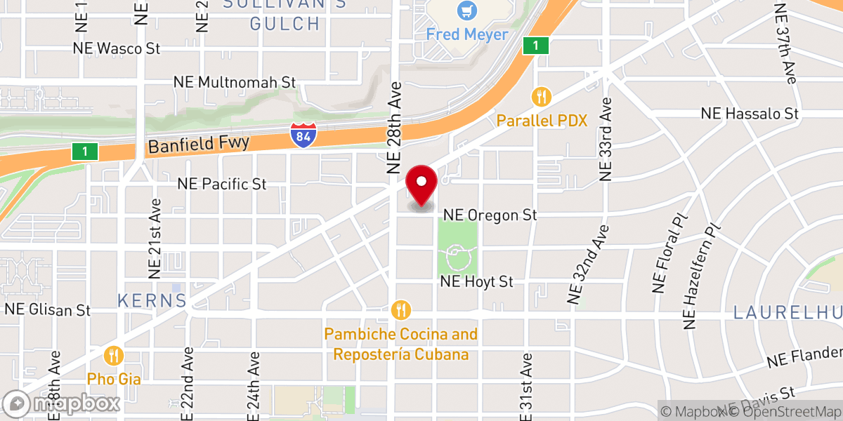 Map showing location of Oregon Meditation Center