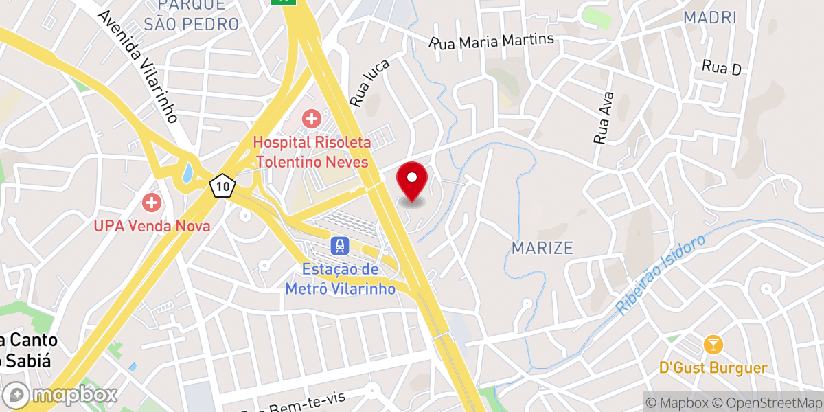 Map showing location of Catedral Metropolitana Cristo Rei de Belo Horizonte
