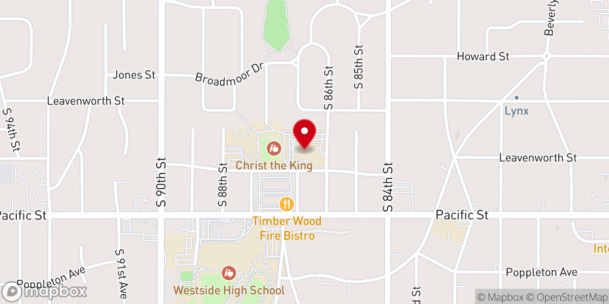 Map showing location of Christ the King Catholic Church