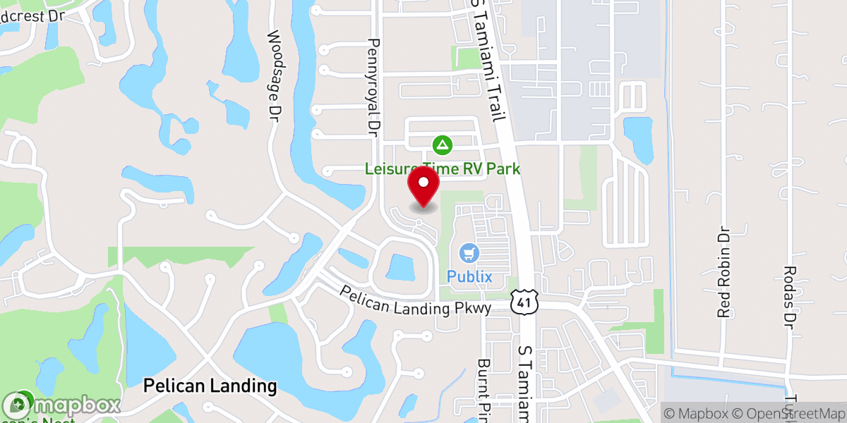 Map showing location of Pelican Landing Community Association