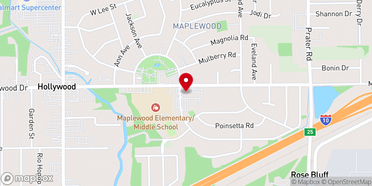 Map showing location of Maplewood First Baptist Church