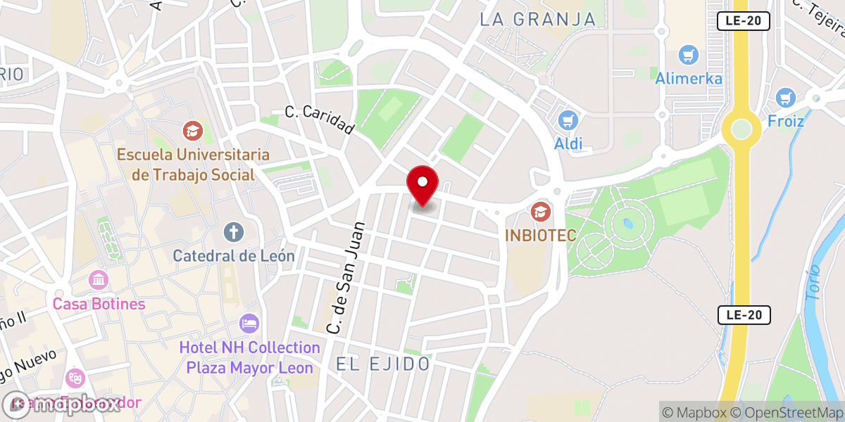 Map showing location of Centro Cristiano León