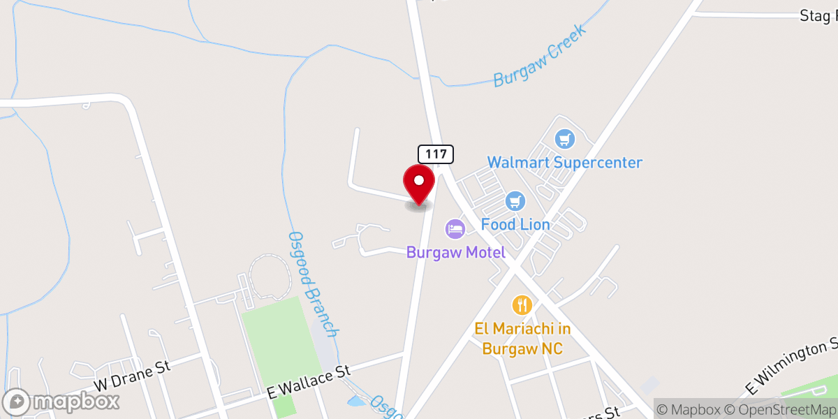 Map showing location of Mount Sinai Church