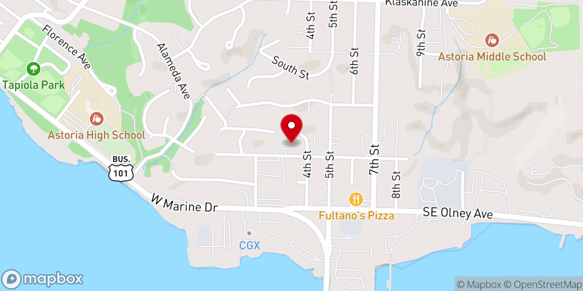 Map showing location of Astoria Seventh Day Adventists