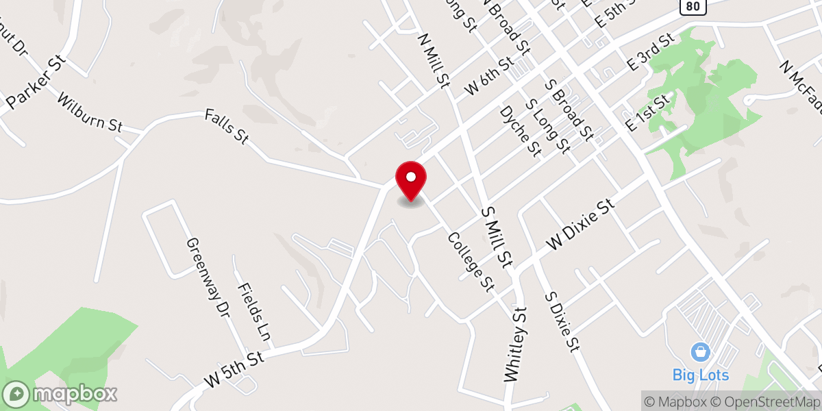 Map showing location of Sue Bennett College
