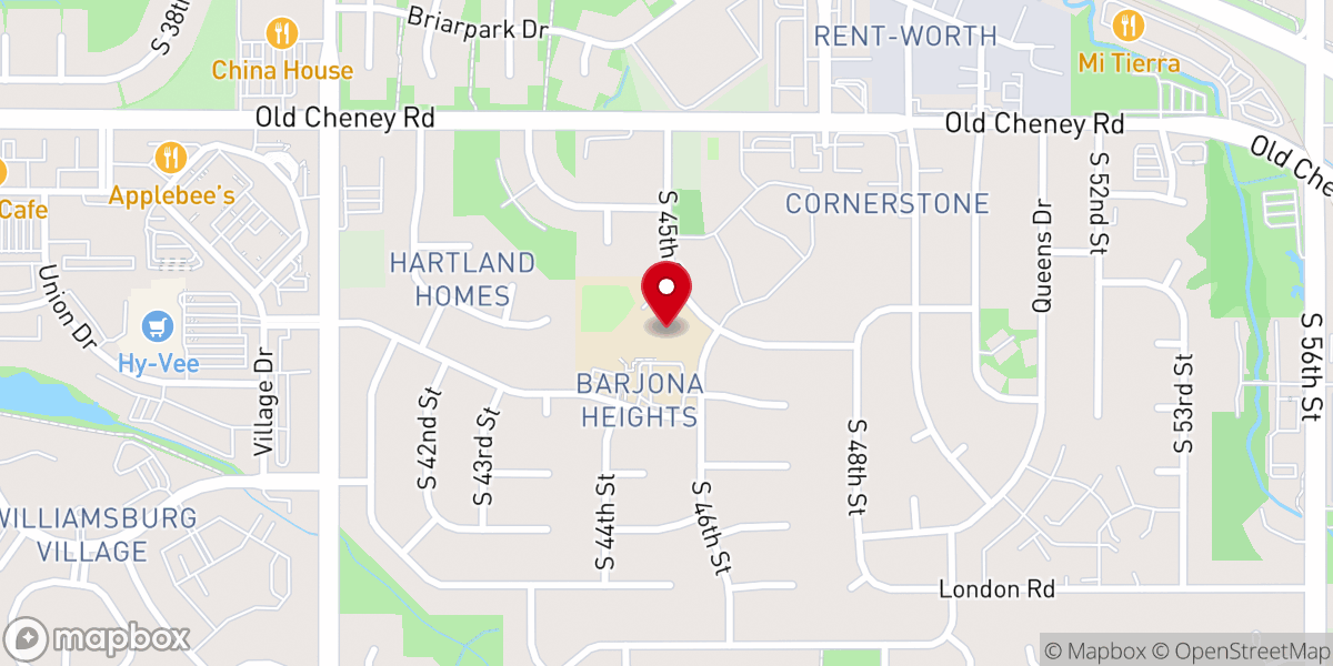 Map showing location of St. Peter Catholic Church