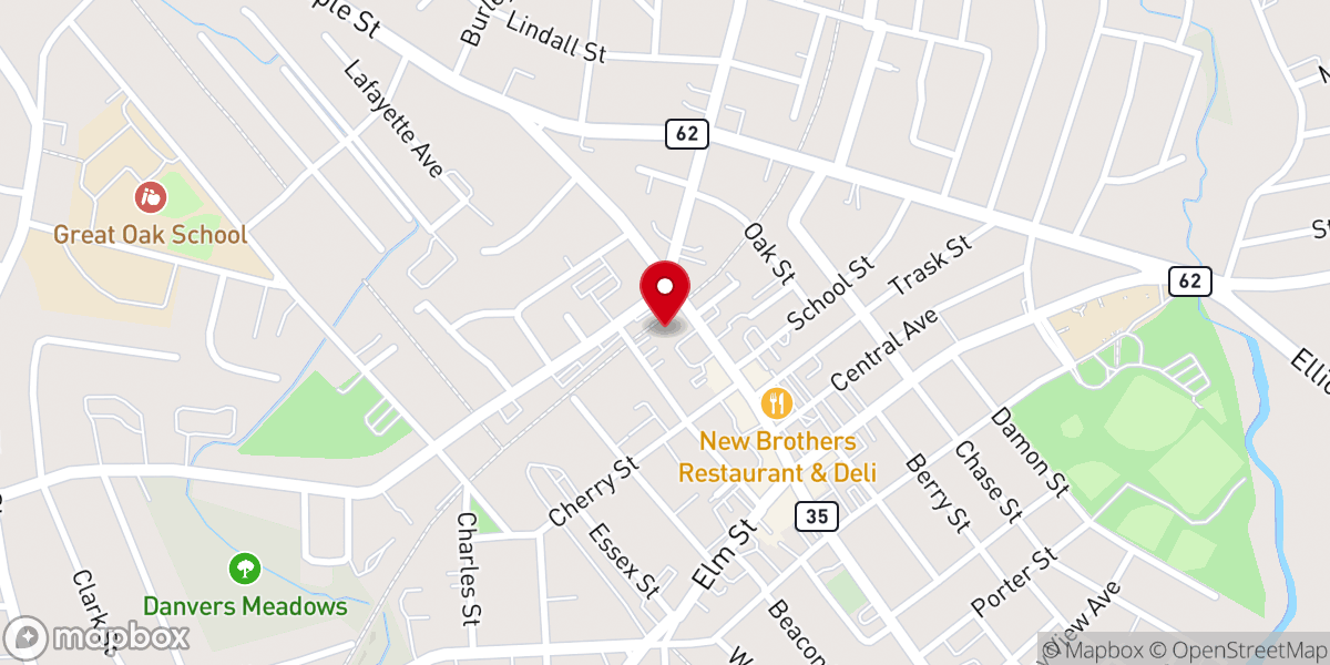 Map showing location of Maple Street Congregational Church