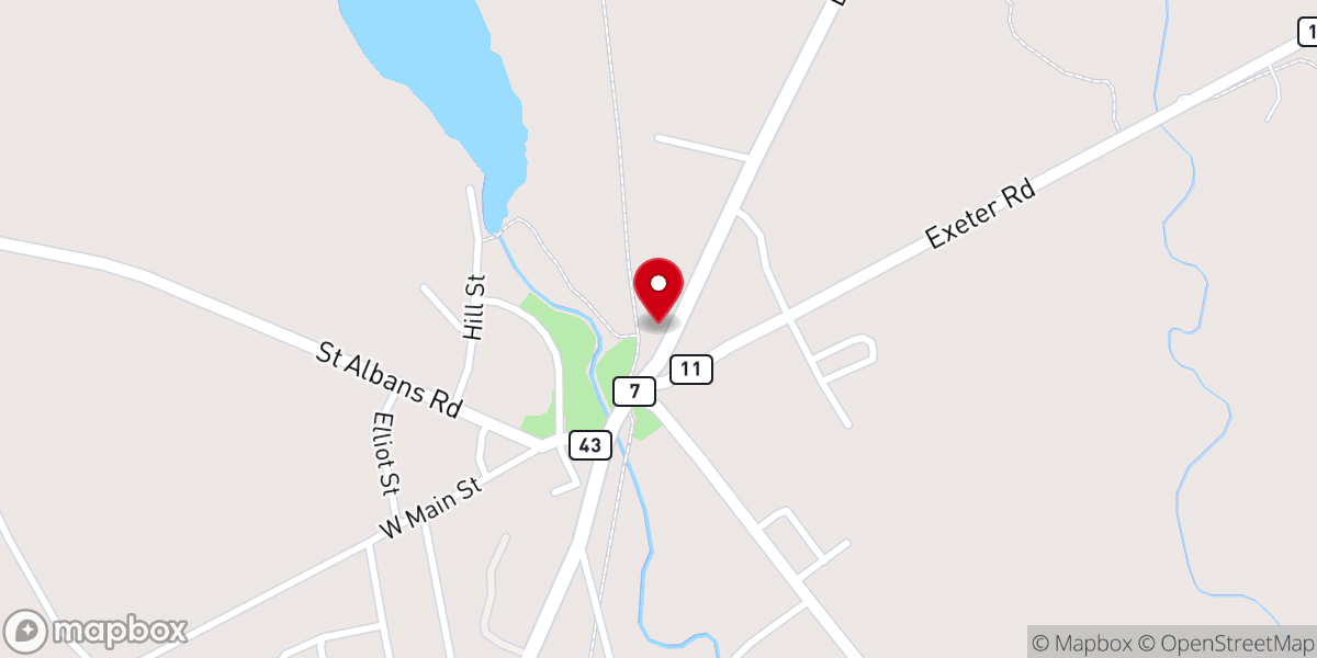 Map showing location of Corinna United Methodist Church Food Pantry