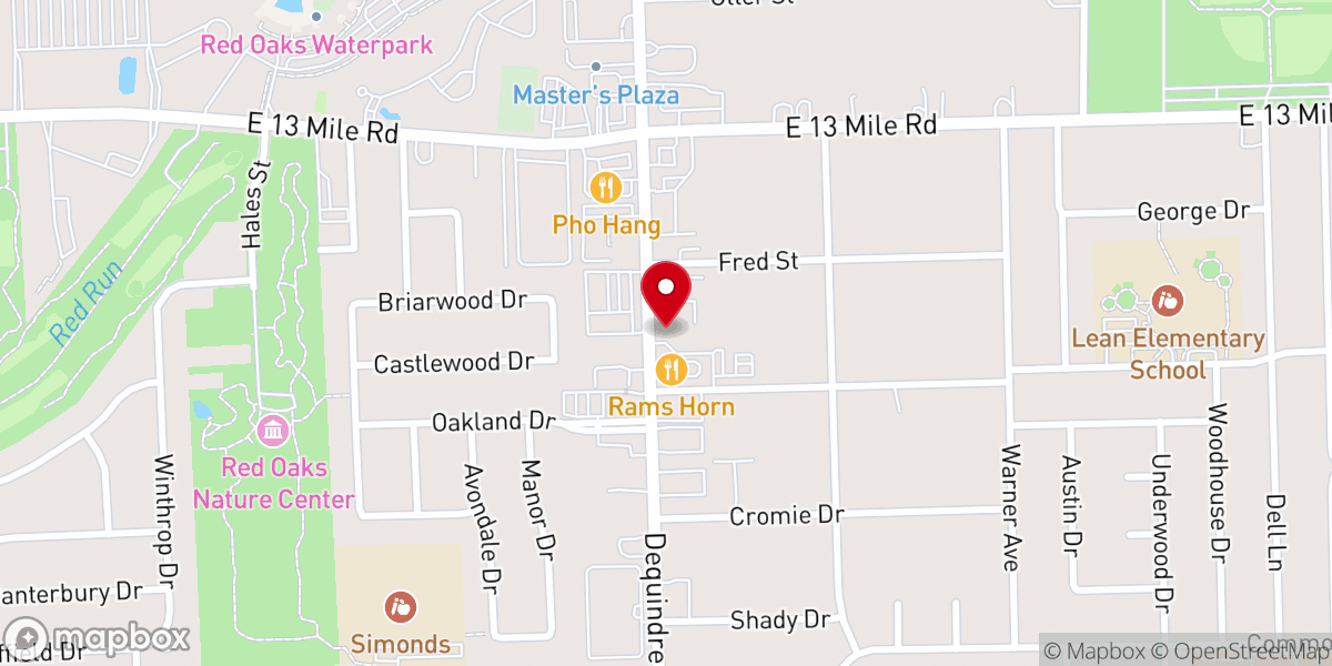 Map showing location of Sacred Heart Chaldean Church