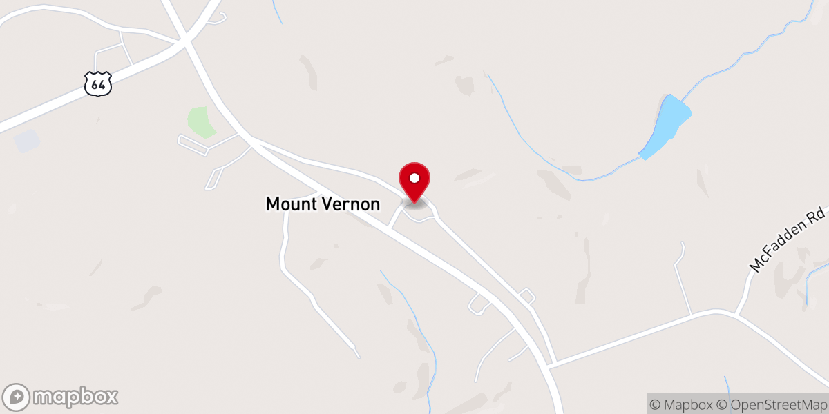 Map showing location of Mt Vernon Baptist Church