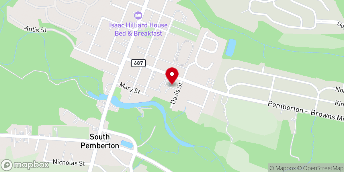 Map showing location of Grace Episcopal Church Memorial Garden