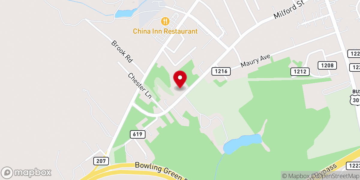 Map showing location of Bowling Green Chapel
