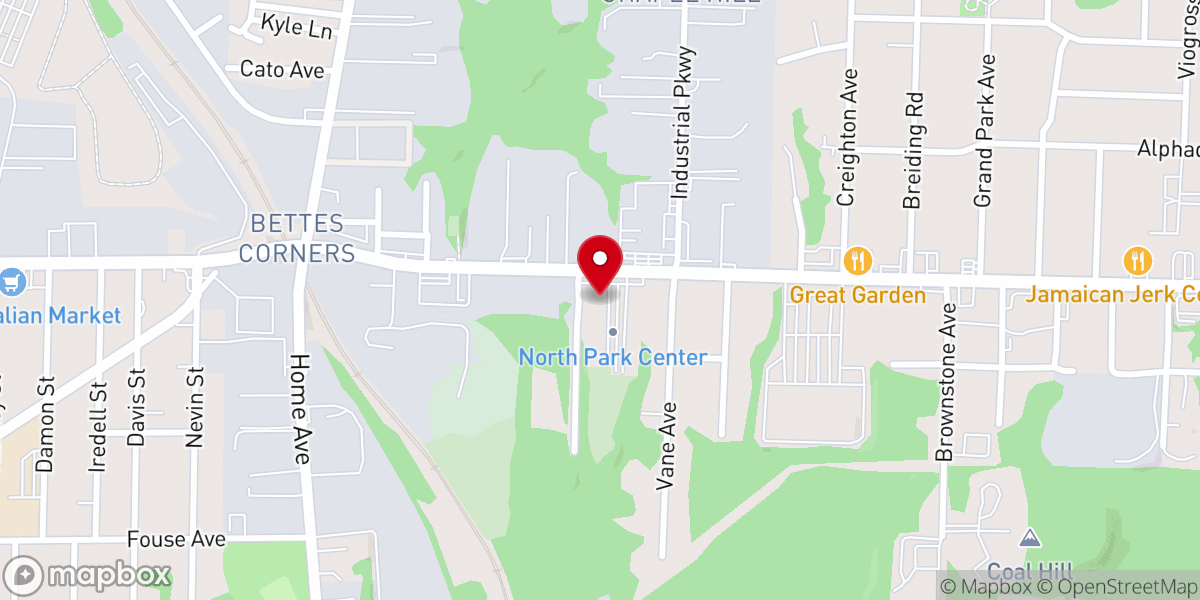 Map showing location of Nueva Vida Evangelical Church
