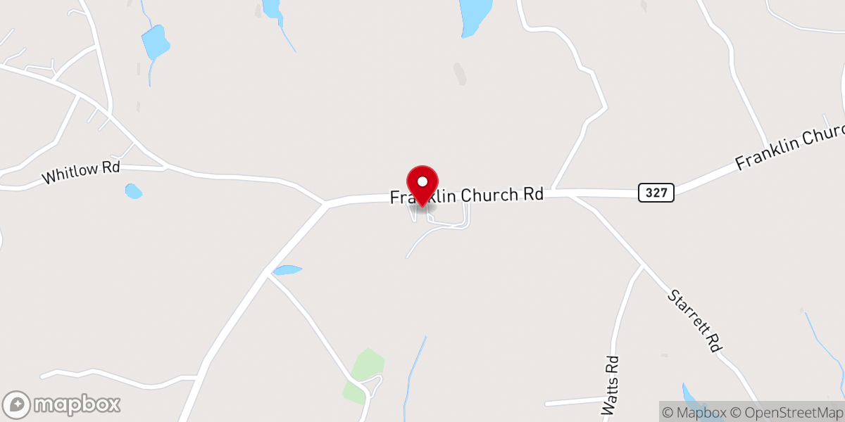 Map showing location of New Franklin Christian Church