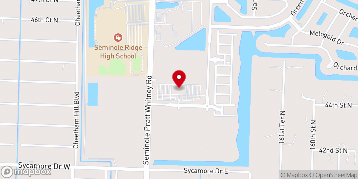 Map showing location of Christ Fellowship Church in Westlake, FL