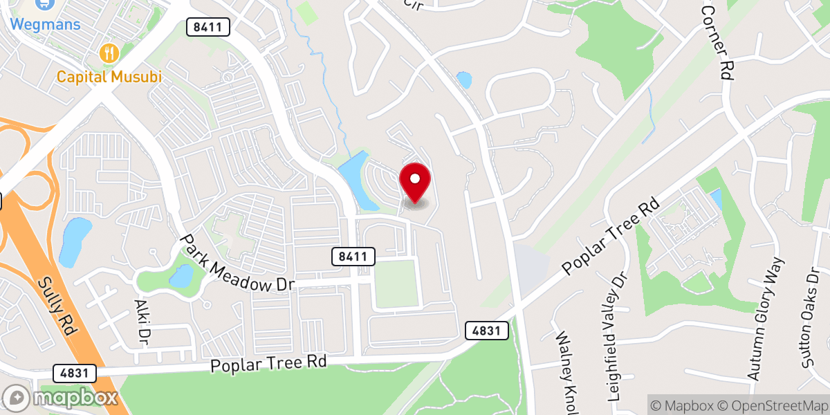 Map showing location of Mision Cristiana Elim de Virginia