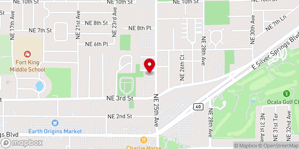 Map showing location of Christ Community Church of Ocala