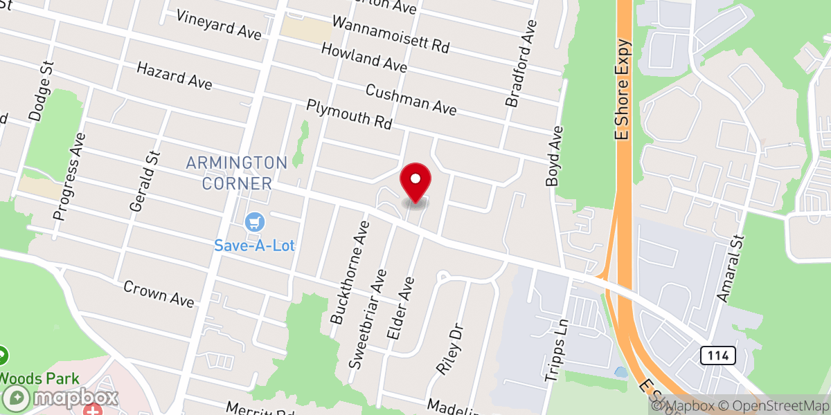 Map showing location of Hope Congregational Church