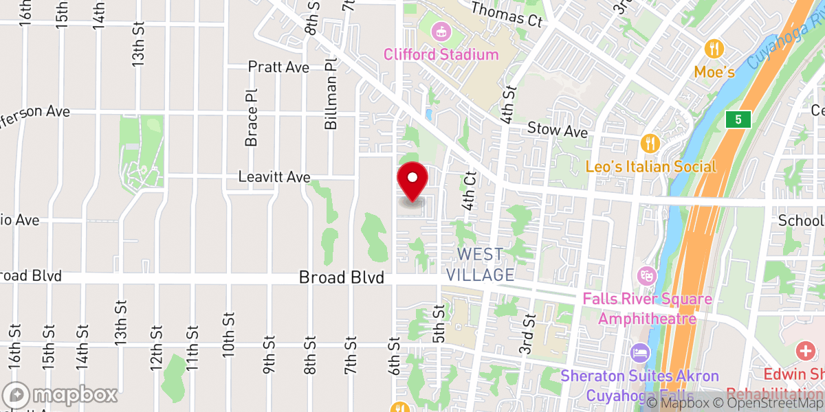 Map showing location of St. Luke's Lutheran Church