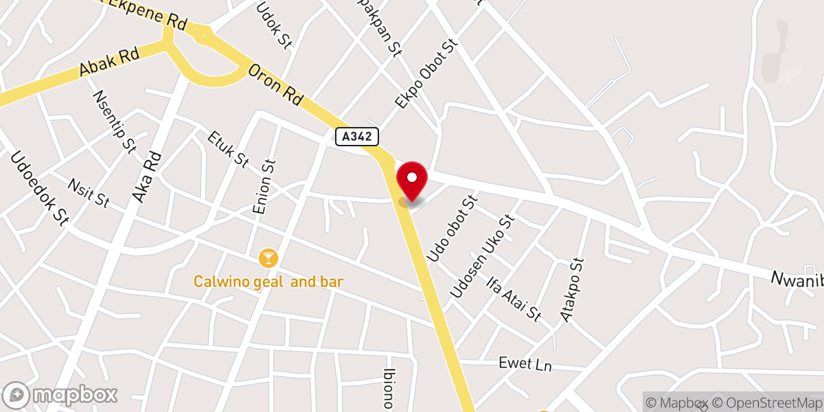 Map showing location of St. Andrews Church, Lagos Fishing Port, Uyo
