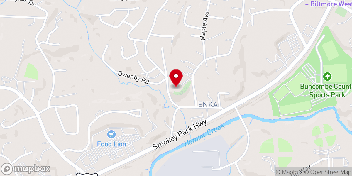 Map showing location of Edgewood Baptist Church