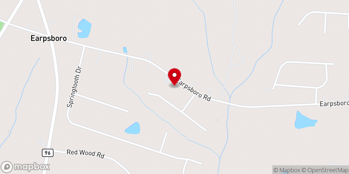 Map showing location of Earpsboro Holy Church