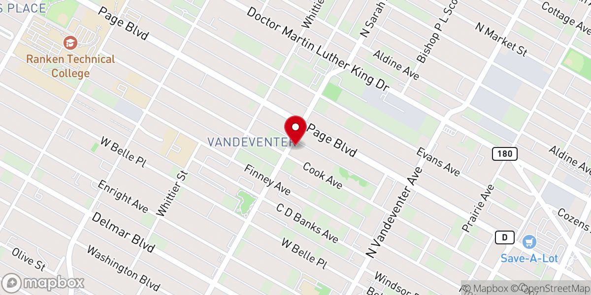 Map showing location of City of Refuge Christian Church