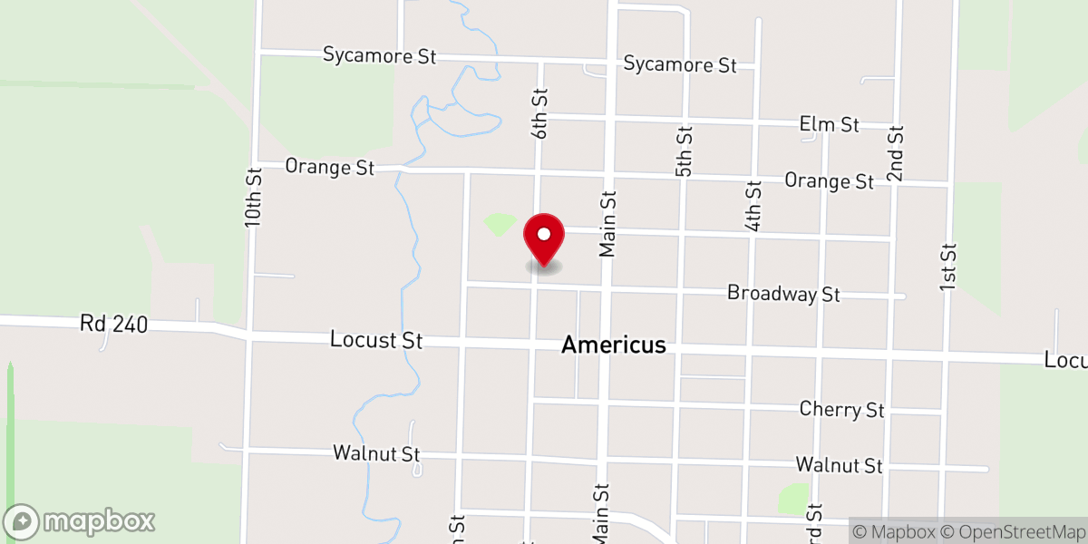 Map showing location of United Presbyterian Church