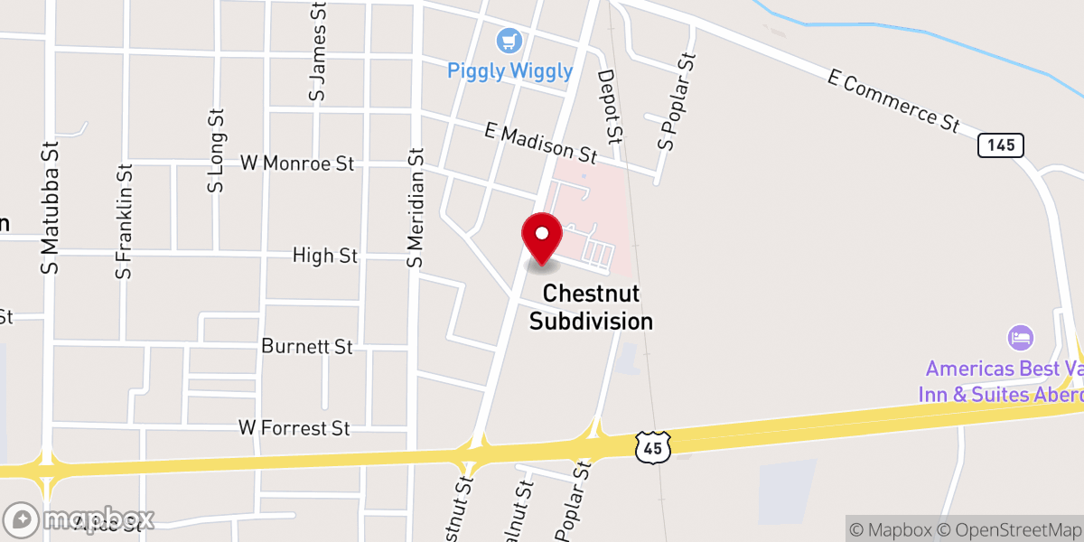 Map showing location of Westminster Presbyterian Church