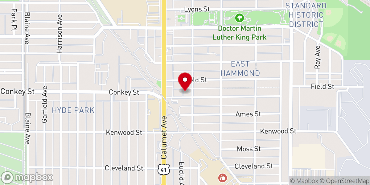 Map showing location of New Salem Baptist Church