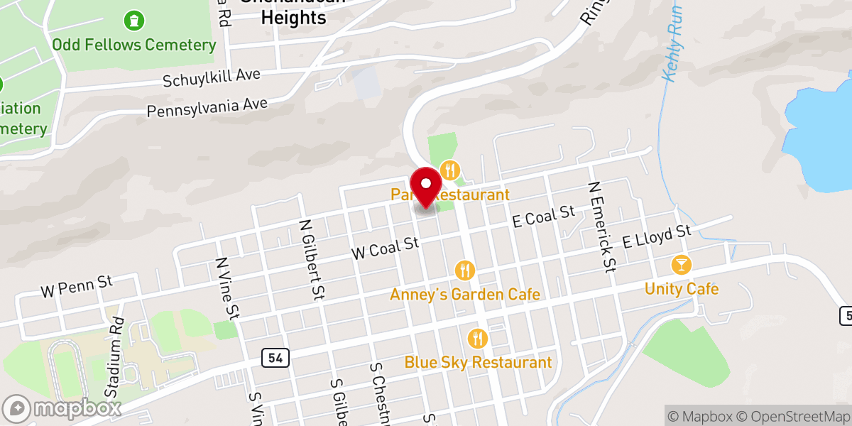 Map showing location of St Casimir's Catholic Church